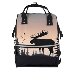 QGGHNISD Elch-Gebirge Wickelrucksack mit Polka Dots