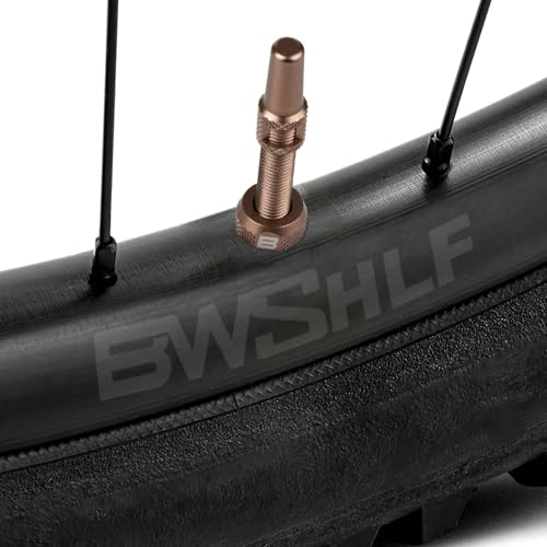 Image of BWSHLF Tubeless Presta Valve Stem 40 /44 /55 /60 /65 /70 /80 /100 mm, Super Light Alloy Presta Valve Stem Kit with Valve Core Remover Tool and Valve Stem Caps - Multiple Color and Size Options(Pair)