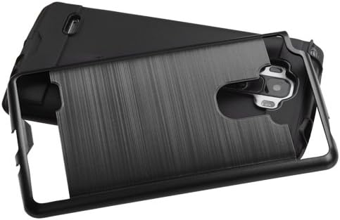 LG G Stylo Case, 2-Piece Style Hybrid Shockproof Hard Case Cover + Circle(TM) Stylus Touch Screen Pen and Screen Protector - Black