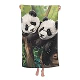 dhakalrlde Charming Panda Cub Beach Towel, Microfiber Quick Dry Oversized Sand Proof Lightweight Bath Pool Cute Towel for Women Adults Kids, Soft Absorbent Towels for Swim Travel Sports 32×52 in