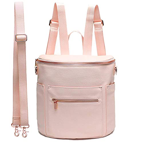 Mini Diaper Bag Leather By Miss Fong,Small Diaper Bag With In Bag Organizer, Insulated Pocket And Shoulder Strap(Pink Rose)… #TOP22