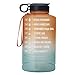 XKUN Botella Agua Gallon Sport Water Botella De Agua 2.2L Capacidad Grande Tritan Bpa Motivación Al Aire Libre Gratuita con Marcador De Tiempo Jarros De Fitness Portátil-2L Orange-Green