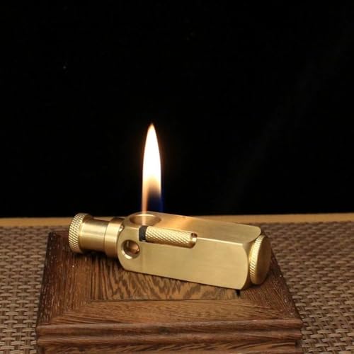 Image of Smoke King Brass Lighter Vintage Trench-Style, Refillable Oil Flame (Fuel Not Included)