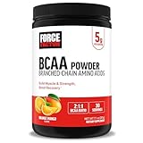 Force Factor BCAA Amino Acids Supplement 2:1:1, Delicious and Refreshing BCAA Powder to Support Muscle Recovery and Performance, No Artificial Colors or Flavors, Orange Mango, 30 Servings