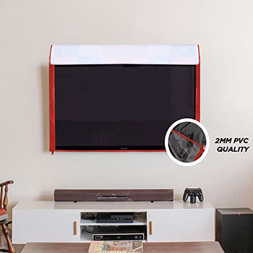 Image of Transparent LCD /LED T.V Protector Cover with Zipper Enclosure for 32 Inch Suitable for All Major Brand & Model (Color-Red, Size-29x3x19 Inches)