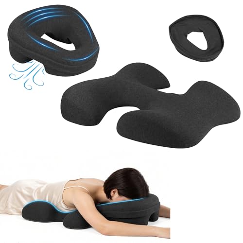 Breast Pillow for Massage & Face Down Pillow for Massage Womens Massage Bolster Face Down Massage Pillow for Bed Prone Pillow with Extra Washable Cover for SPA Home Use