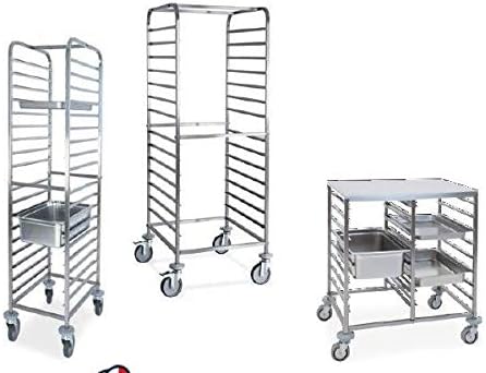 Gastronorm trolley with metal C-rails