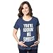 Maternity Kickin' Me Smalls Funny T Shirts Pregnancy Shirts to Announce Novelty T Shirt (Heather Navy) - M