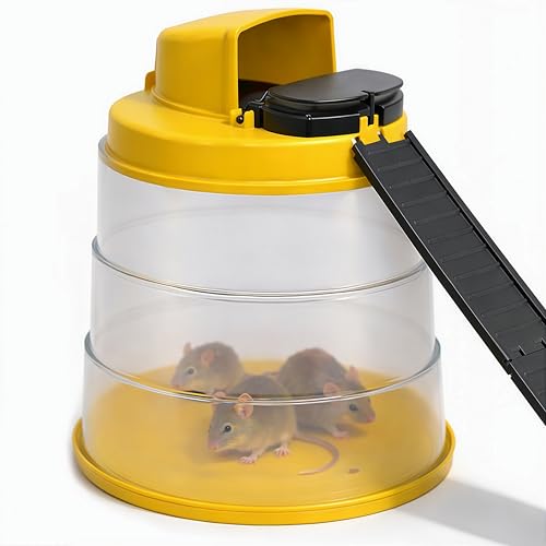 RinneTraps Flip N Slide All-in-One Mouse Trap | Bucket Included | Self-Resetting Humane Live Catch | Made in USA | Indoor & Outdoor