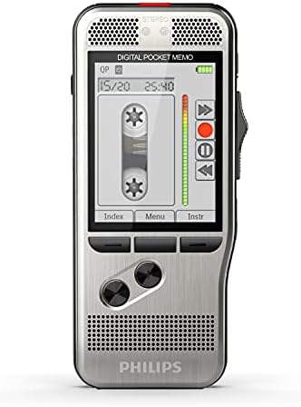 Philips PocketMemo Dyktafon DPM7200/02, Przełącznik suwakowy (Phi.), Dwa mikrofony, SpeechExec Basic Dictate Software (2-letnia subskrypcja)