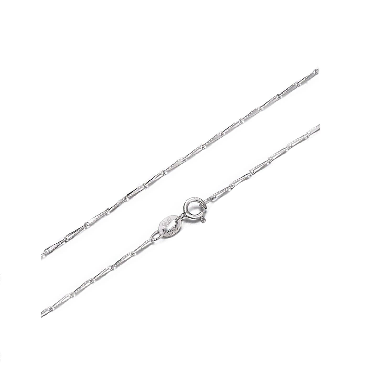 Catenina Lunga Donna,Collana Lunga 40-45 cm Donna Collana 0.8mm Catena Barre Catenina Donna Argento 925 Collanine Donna Argento