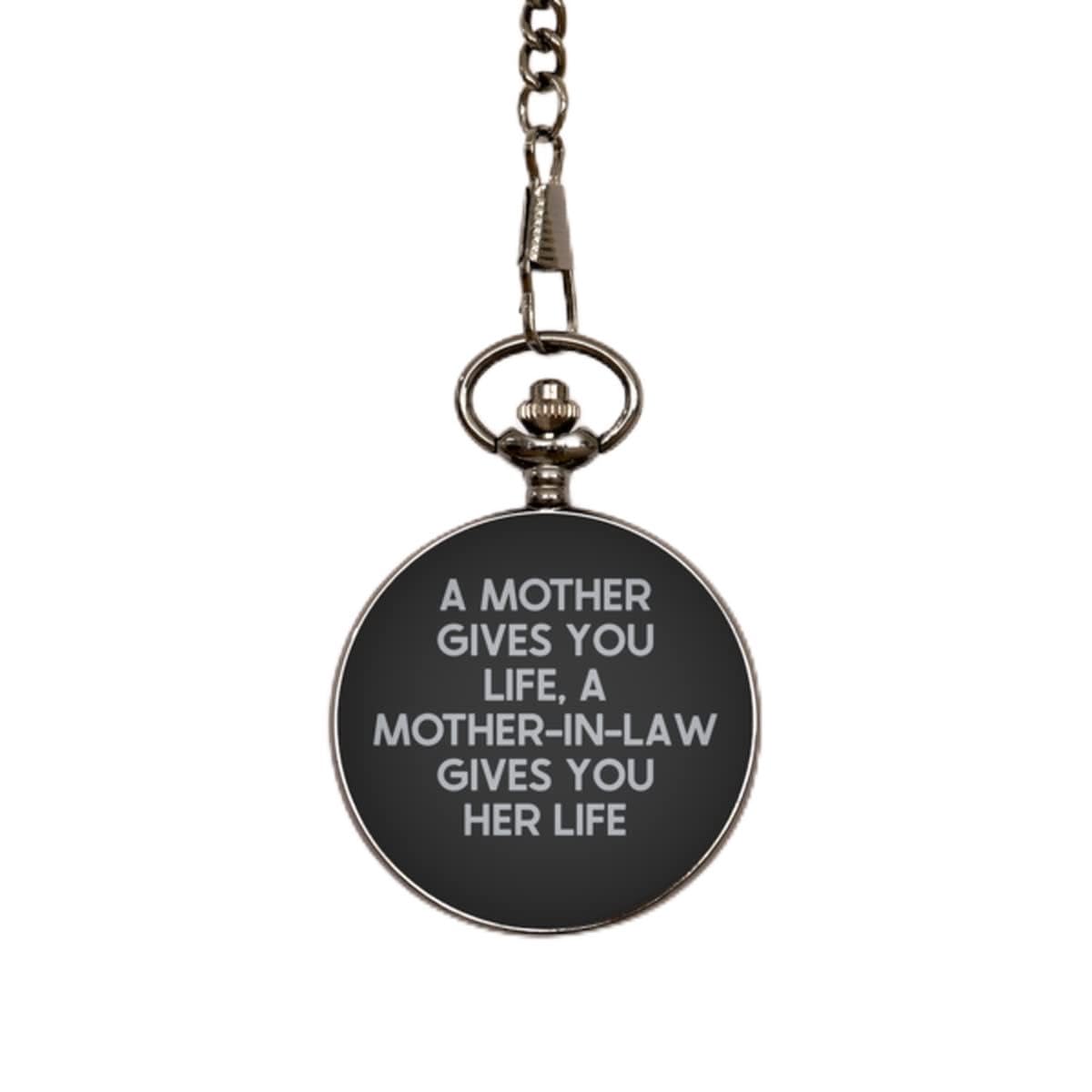 Mother's Day Unique Gifts for Mother-in-Law, Thoughtful Gifts from Daughter-in-Law, Engraved Pocket Watch