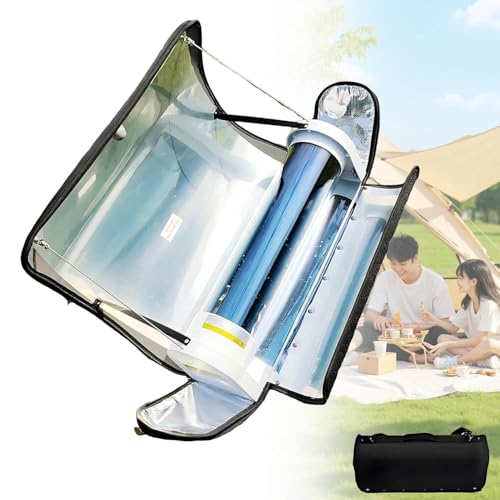 Horno solar portátil, cocina solar plegable de 1.2 galones con cajas de papel de aluminio, temperatura máxima de 330.0 °C, para 4-5 personas, mochileros, senderismo