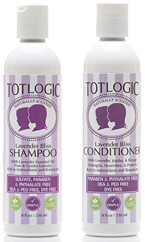 Totlogic Kids Shampoo & Conditioner Bundle - Sulfate And Paraben Free, Phthalate Free, Non-Toxic Plant Based Natural Formulas - Gentle & Hypoallergenic For Senstive Skin (Lavender) #TOP13