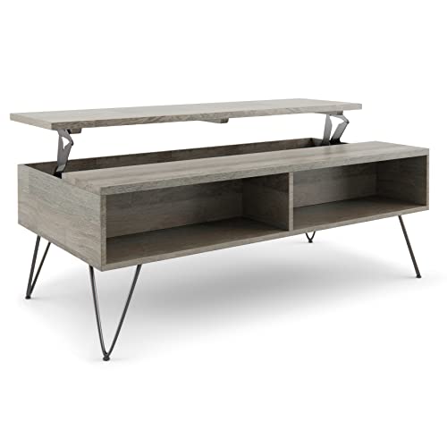 Image of SIMPLIHOME Lockhart 30 inch Wide Solid Mango Wood Drum Coffee Table in Natural