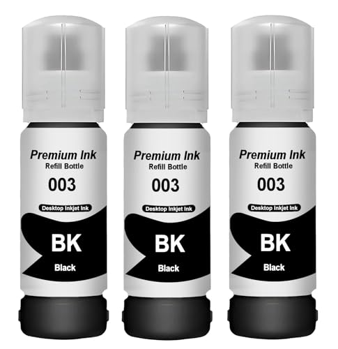 Image of CANOFF 003 Ink for Epson L3110, L3150, L3250, L3252 L3115, L3116, L3101, L3210, L3215, L3216, L3151, L3152, L3156, L5190 Printer - Compatible Ink Bottle for Epson 003 (Black 3)