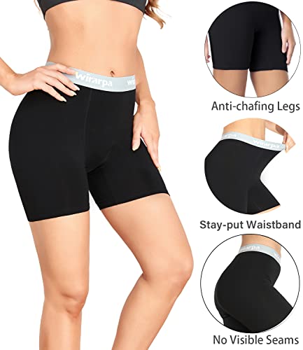 wirarpa Women's Boxer Briefs Cotton Underwear Anti Chafing Boy Shorts Panties 5.5" Inseam 4 Pack2