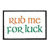 Rub Me for Luck - Orange Morale Patch | Hook and Loop Attach for Hats, Jeans, Vest, Coat | 2x3 in |