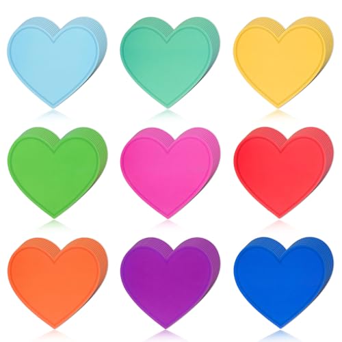 MixTeach 180 pcs Heart Cutouts Paper Heart Shape Cut-Outs Assorted Color Coated Paper Hearts Die Cut for Classroom Bulletin Board Decor Kids Love and Peace School Craft Project 3.5x3.1