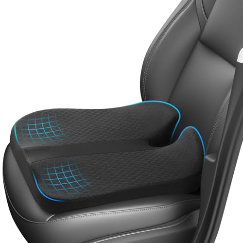 anzhixiu Elevated Car Seat Cushion for Improved View – Reduces Lower Back Pressure & Supports Spine – Ideal for Long Trips – Black Truck Seat Cushion