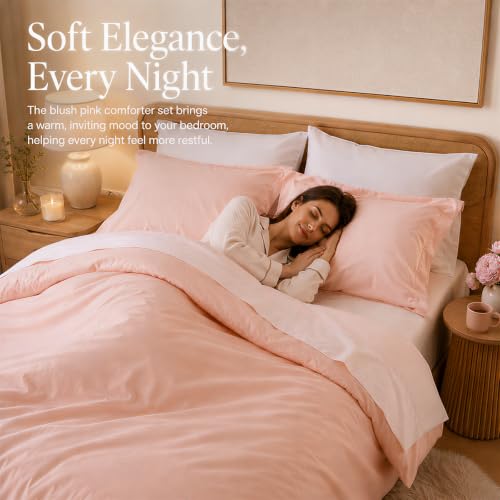 Image of weigelia Pink King Comforter Set with Sheets - 7 Pieces Bed in a Bag King