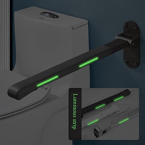 Barra de seguridad para inodoro con diseño abatible de 90°, pasamanos montado en la pared para un mejor apoyo del baño