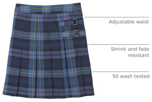 Image of French Toast Girls' Plaid Adjustable Waist Pleated-Front Two-tab Scooter