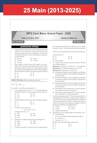 Image of Disha 26 Year-wise IBPS Clerk Preliminary & Main Exams Previous Year Solved Papers (2025 - 2011) 8th Edition
