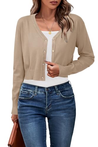 Newshows Damen Strickjacke Sommer Kurz Leichte Kurze Strickjacken V...