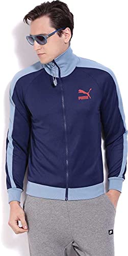 Image of Puma Men Polyester Jackets(405398453871356731112 S 56731112 Joy Standard Length Track Jacket Medieval Blue M