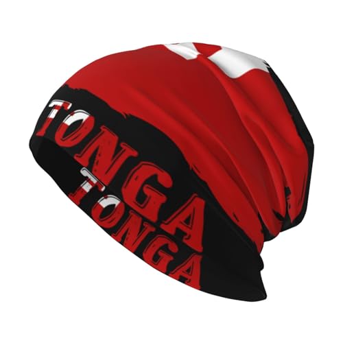 Tonga Tongan Flag Knit Hat Full Skull Cover Cap Warm Funny Hat Warm Beanies Cap Hats Stylish