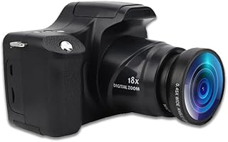wendeekun Câmera digital SLR, tela LCD de 3 polegadas, microfone integrado portátil, zoom 18x, teleobjetiva de alta definição, sensor CMOS de 24 MP, vídeos Full HD, longo (versão padrão + lente grande-angular)
