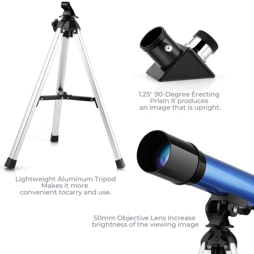 Tuword-Telescope-for-Kids-50360mm-Childrens-Telescope-with-45-Diagonal-Mirror-Can-Correct-Images-Gift-to-Explore-the-Moon