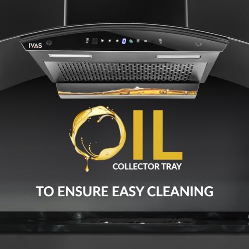 Image of IVAS Breezia 60 cm Curved Filterless Chimney | Thermo Autoclean Function | 1200 m3 /hr Suction Power | Touch & Gesture Control | 12 years motor warranty & 2 years product warranty*