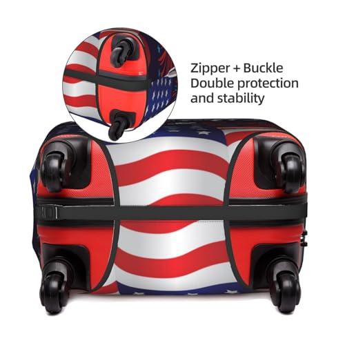 Travel Luggage Cover America Flag Independence Day Fashion Washable Baggage Suitcase Protector Fit For Luggage Small3