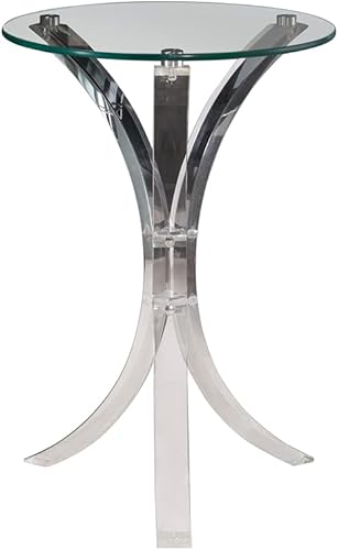 Coaster Furniture Mesa auxiliar redonda de cristal superior 900490