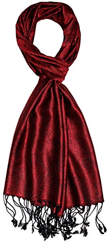 Écharpe homme LORENZO CANA pashmina soie rouge bordeaux 35x160cm souple