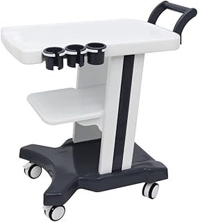 HayWHNKN 3 Holes Mobile Trolley Cart Portable B-Ultrasound Carts Mobile Cart with 2 Brakes 4 Wheels for Portable Ultrasound