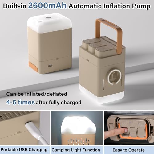 Image of Coverado Car Air Mattress Back Seat, Portable Wireless Inflatable Bed with Built in Air Pump&Pllow, Storage Bag, Patch Kit, Universal Back Seat Bed Sleeping Pad Fit Most Car Suvs, L-51,W-32