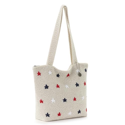 Image of The Sak Casual Classics Tote Bag - Hand Crochet Woman's Purse For Everyday, Travel, Beach Bag - Handbag With Shoulder Straps