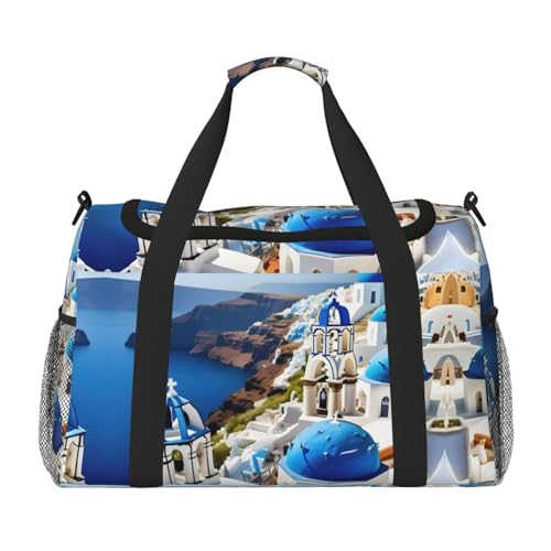 Sac de sport noir motif Grèce bagage cabine et fitness One Size