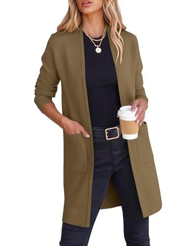 Image of ANRABESS Cardigan Sweater for Women Casual 2026 Fall Fashion Coat Long Sleeve Open Front Knit Coatigan Outwear