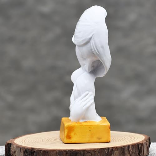 Image of Saugat Traders Resin Mother Child Statue Showpiece for Home Decor Office Table Decoration - Baby Shower for Mom, to Be Mom Handcrafted Mother Baby Showpiece Gift,5 Cm,10 Cm,White
