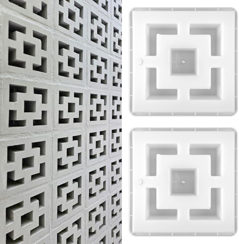 Colingmill 2 Pack Concrete Breeze Brick Molds 11.81'' Double Squa...