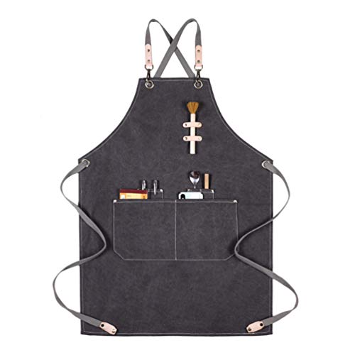 UPKOCH Delantal Babero Ajustable Delantal de Lona Barista Delantales para Servir con Bolsillos Delantal de Cocina para… - Imagen 3