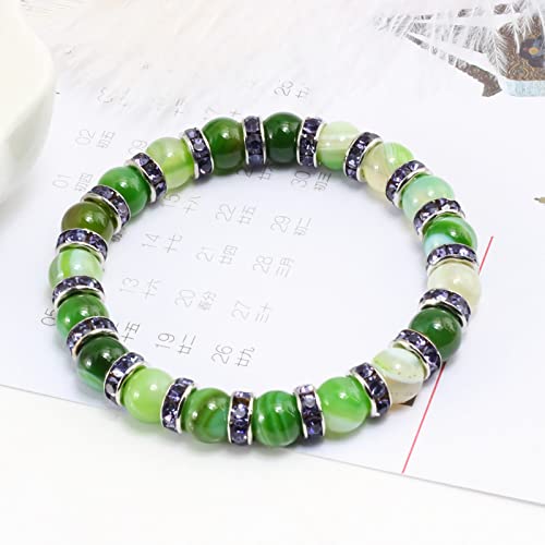Green Agate Bracelet money attraction Chakra Bracelet, bead bracelet, brings money wealth rich bracelet, prosperity and good luck, Stone, Agate2