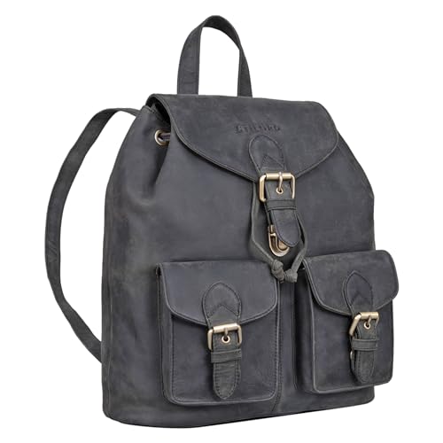 STILORD 'Ezra' dagsryggsäck läder dagryggsäck stor vintage ryggsäck perfekt som laptopryggsäck 13,3 tum skolryggsäck DIN A4...