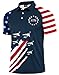 Mainfini Mens 4th of July Polo Distressed Shirts Printed Patriot Novelty Fourth Short Sleeve Funny American Flag 2026 Raglan National 1776 Black Fighter Jet XXXL