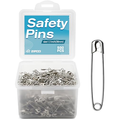ZIPCCI - Pasadores de Seguridad de 1,5 Pulgadas, 500 Unidades sin Bobina para Uso en casa, Oficina, Manualidades, joyería