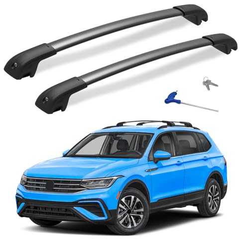 HmmtyRack 300lbs Lockable Roof Rack Cross Bar Fit for Volkswagen VW Tiguan 2018-2026 (Not for Limited) & Taos 2022-2026, Aluminum Roof Rails Crossbars for Cargo Bars Luggage Bike Kayak Rack